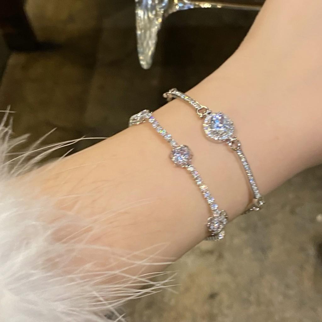 Модный циркониевый цветочный браслет в золотом и серебряном исполнении для женских повседневных и официальных нарядов