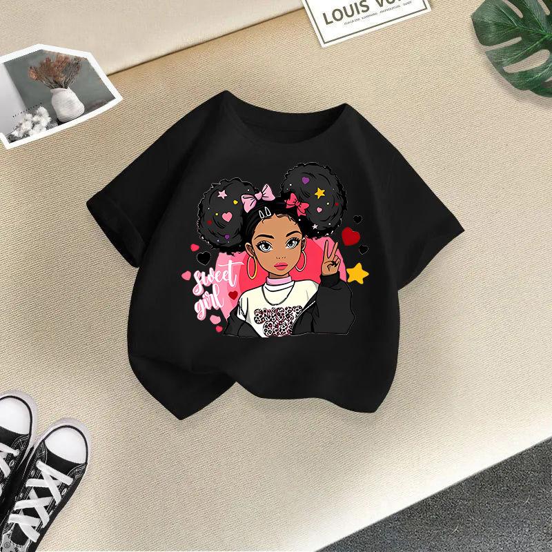 Детская футболка Футболка для ребенка 2-13 лет Крутая девочка с принтом Детская 100% хлопок Одежда Футболка Топы Футболка