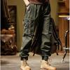 2024 New Winter Cargo Pants Men Multi-Pockets Drawstring Fleece Liner Thick Warm Overalls Joggers Casual Cotton Thermal Trousers