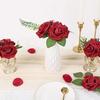 25Pcs Artificial Flower Rose Fake Rose with Stem DIY Wedding Bouquet Bridal Shower Centerpiece Party Decoration Holiday Gift Floral Arrangements