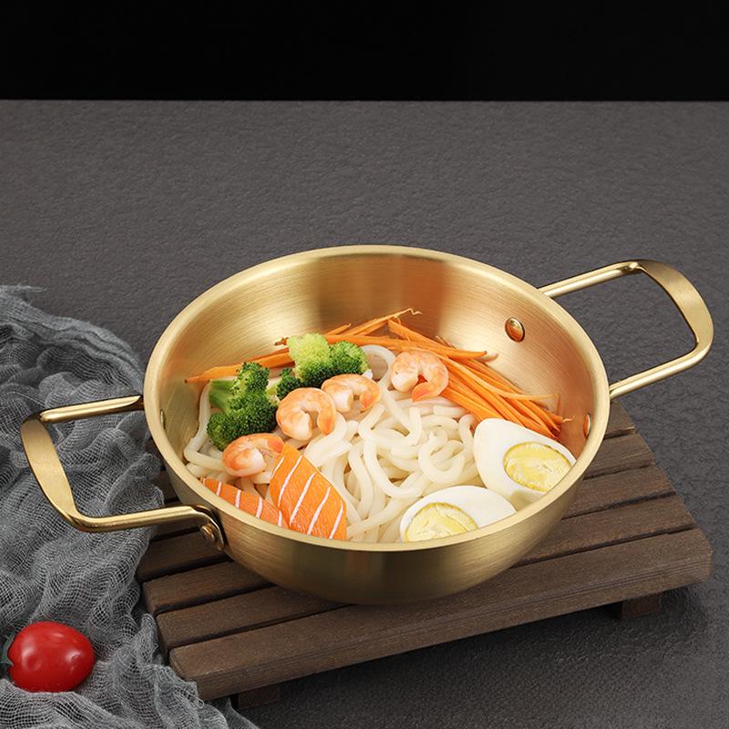 Корейский двойной армейский горячий горшок: Золотой Рамен и морепродукты, толстая кастрюля из нержавеющей стали для супа