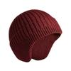 Thick Knitted Earmuff Hat Solid Color Warm Beanie Hat Fashion Winter Earmuff Cap  Men Women