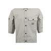 Emporio Armani Ss25 Логотип Кожаная этикетка Однотонная рубашка с коротким рукавом Мужские рубашки Бежевый EM001522-AF13810-U1098