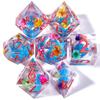 Resin Dice Set Luminous Sand, Dragon and Dungeon Polyhedral Dice, Punk Style Role-Play RPG Explorer MTG Pioneer Game DND Dice Set