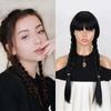 Synthetic Long Double Braid Wigs Costume Black Wigs for Women Cosplay Party Halloween Wig