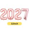 Фольгированные шары с цифрами 2027, 16/32 дюйма, разноцветные, плавающие, декор для Нового года, Рождества, выпускного вечера