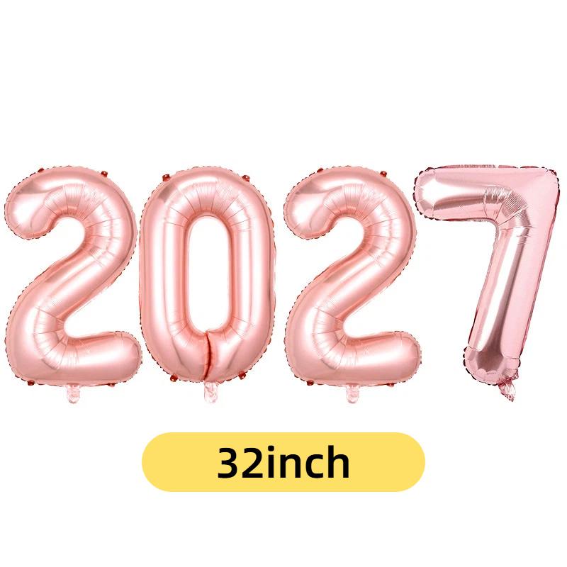 Фольгированные шары с цифрами 2027, 16/32 дюйма, разноцветные, плавающие, декор для Нового года, Рождества, выпускного вечера