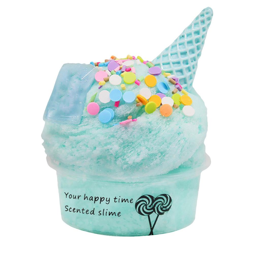 60ml Cotton Candy Cloud Ice Creamcone Slime Swirl Scented-Clay Toy