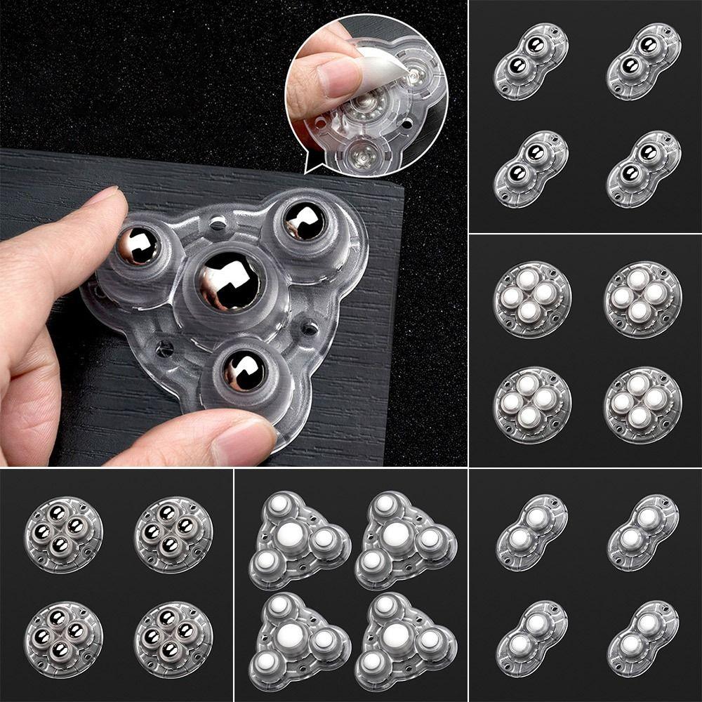 4 шт. Универсальный шкив из АБС-пластика, вращающееся колесо, самоклеящийся шкив для хранения, мебельный ролик, дом