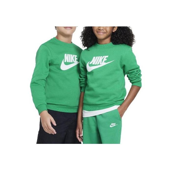 Nike Спортивная флисовая толстовка с логотипом и принтом в рубчик, детская толстовка зеленого цвета FD2992-324