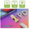 2025 U2-058-LT021 2Pcs / Set USB-C Male to 8P Female Adapter 480Mbps Data Transfer (Gold+Dark Grey)