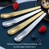 Ложка для десерта торта, плоская ложка для размешивания чая и мороженого, столовые приборы, интегрированные металлические гладкие края, длинная ручка, половники для пикника