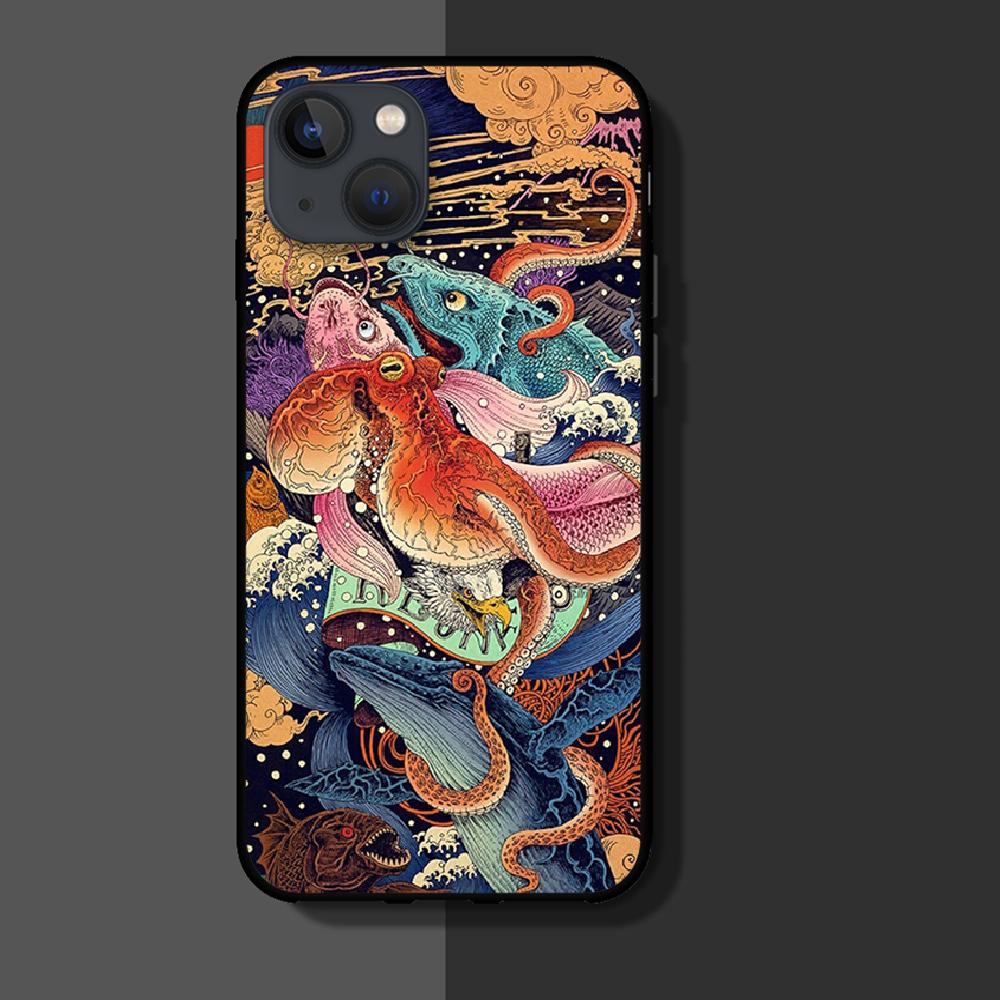 Чехол для телефона в японском стиле Ukiyo-e Art для iPhone Xiaomi Mi Samsung Galaxy Redmi Note AS 11 12 13 14 15 22 23 24 5G Pro Plus Max Fe Ultra