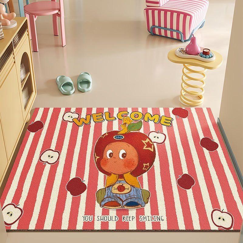 VIKAMA Cute Yellow Cartoon Twinkle Twinkle Carpet Doormat Non-Slip Bathroom Mat Rug For Bedroom Carpet For Live Room Home Decor