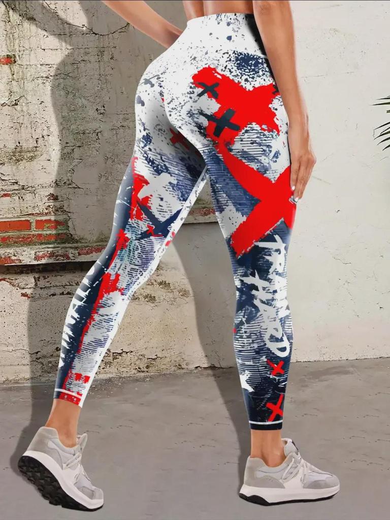 "Women's High-Waist Printed Yoga Pants for Fitness"
