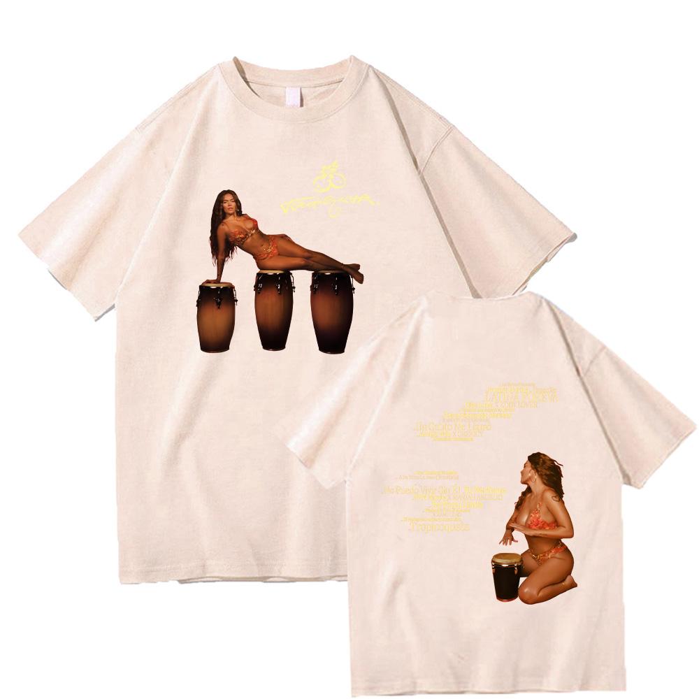 Футболка Karol G Karol G Tropicoqueta Новые графические футболки Хлопок Высокое качество Мягкая одежда Повседневная Женская Мужская Летняя Дышащая Майка