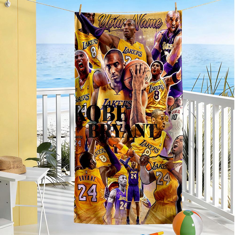 Kobe Personalized Name Beach Towel Super Soft Absorbent Suitable For Sports Travel Swimming Yoga Bathroom Beach And Pool