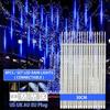 8 шт. светодиодный метеоритный дождь Рождественская гирлянда праздничная полоса света уличный водостойкий гирлянда для украшения сада и улицы