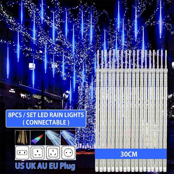 8 шт. светодиодный метеоритный дождь Рождественская гирлянда праздничная полоса света уличный водостойкий гирлянда для украшения сада и улицы