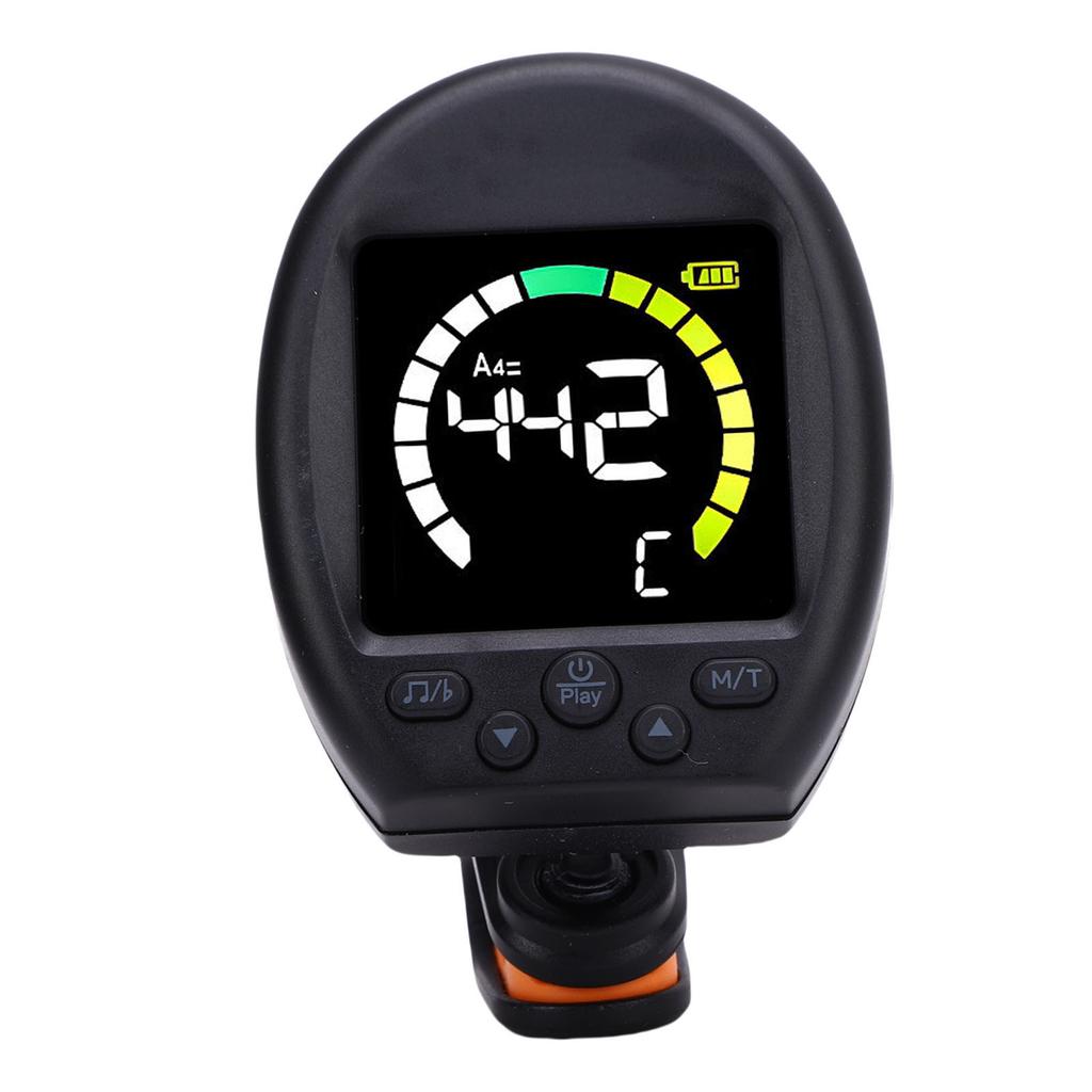 Digital Metronome Tuner Multifunctional Accurate Rotating Clamp Design High Sensitivity Guitar Tuner and Metronome Black