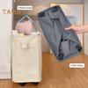 Slim Laundry Basket with Wheels Large Capacity Strong Load-bearing Foldable Design Laundry Hamper Dirty Clothes Basket