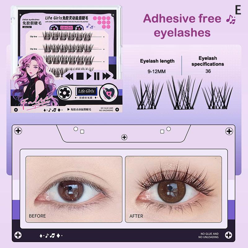 36 Clusters Glue-Free Self-Adhesive False Eyelashes Thick Curling Sunflower Diy Anime Eyes Lashes Extension Enlarge Eyes Tool