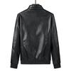 Men's leather jacket new slim stand-up collar jacket locomotive leather jacket men's spring and autumn medium and long