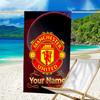 1pc M-Manchester Beach Towel with Custom Name, Beach and Seaside Swimming Pool Equipment, Fashion Pattern, Rectangular, Travel Essential