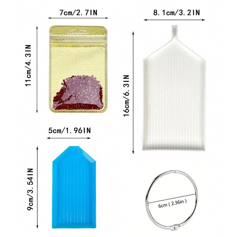 60 предметов для самостоятельной алмазной вышивки, самоклеящаяся сумка для хранения с 4 лотками для аксессуаров для алмазной вышивки