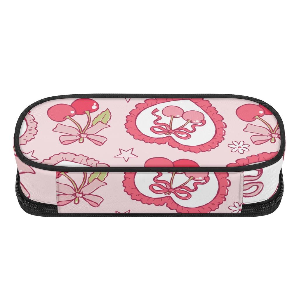 Pen Case Structured Design 300D Polyester Smooth Zipper with Mesh Pocket Removable Divider and Pen Slots for Daily School Use