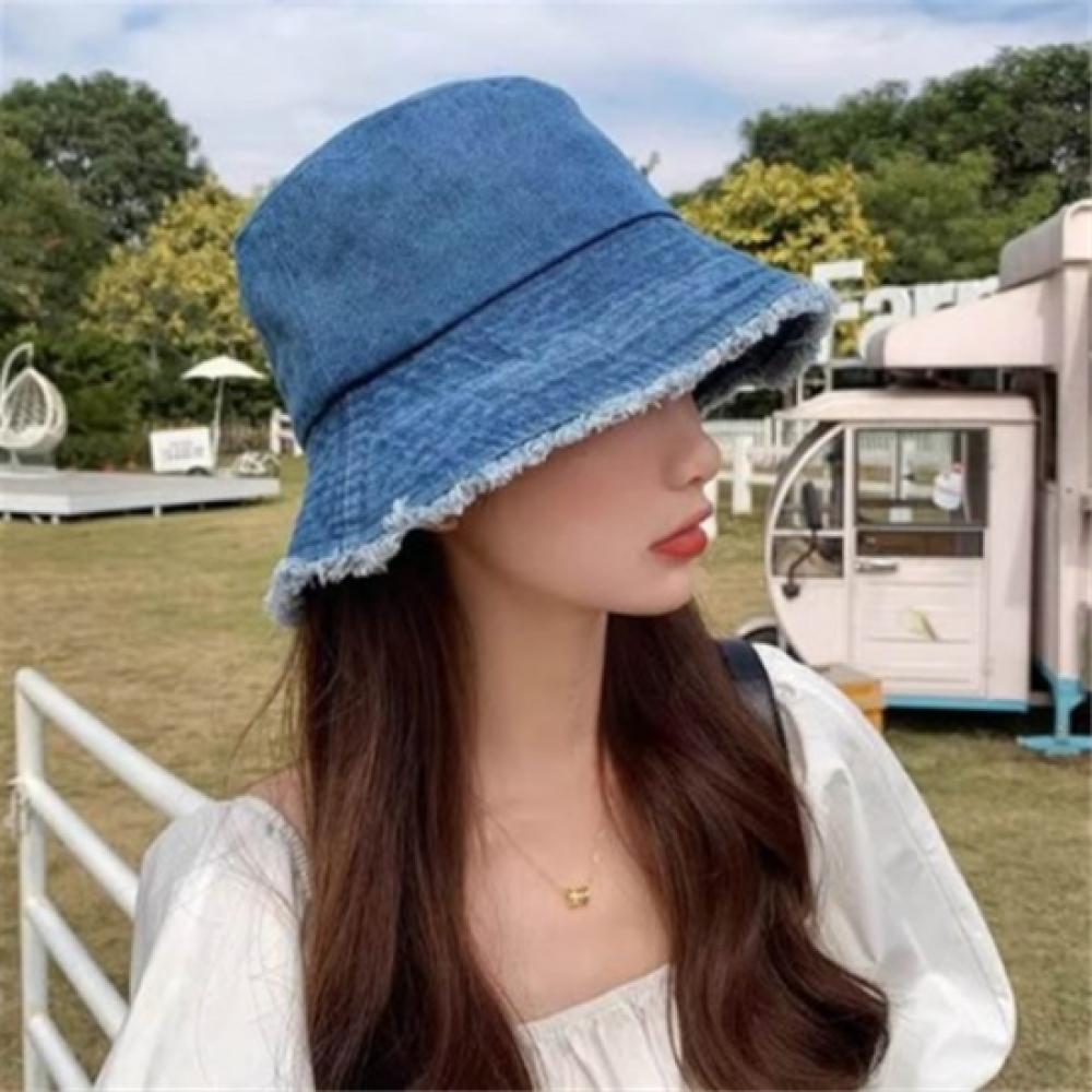 New ArrivalS Open Run Women S Vintage Style Denim Fringe Bucket Hat