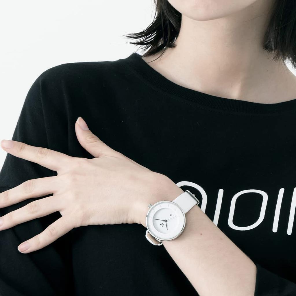 Watch Replacement Strap Set 2way White Silver Popular Brand Stylish Leather 36mm KLON INFINITY STAIR Series Men's Women's -FIRST- [36/W-FACE]