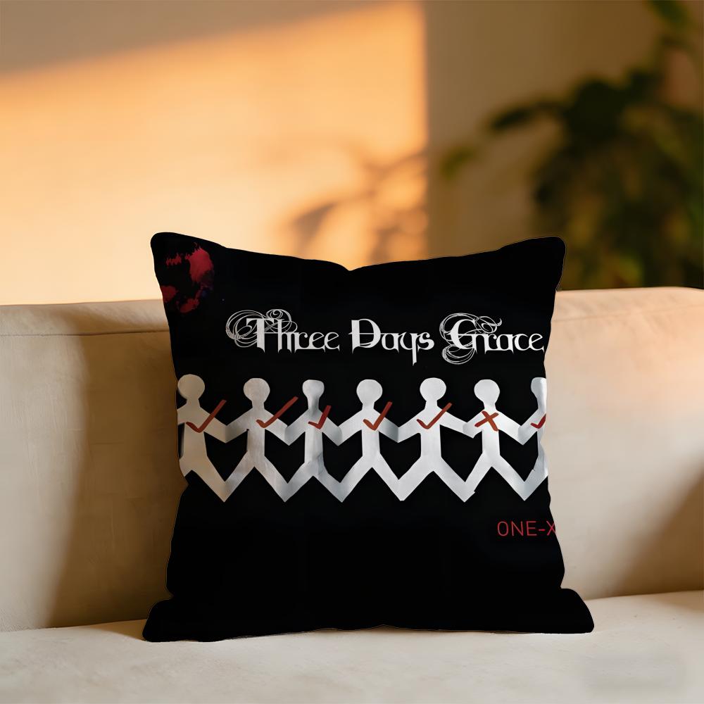 Three Days Grace Cushion Cover Cozy Velvet Throw PillowSoft Warm Cushion For Sofa  Bed