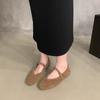 Mary Jane Ballet Flats Shoes for Women Summer Genuine Leather Black Slip Shoes for Women High Quality Women Sweet Shoes