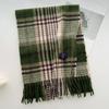 Stylish Design Classic British Imitation Cashmere Scarf Women Men Autumn Winter Plaid Warm Fringed Mufller Female Couple Scarf