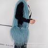New Fringed Heart-shaped Fluff Bag Spice Girl Wind Heart-shaped Turkey Feather Messenger Bag Large-capacity Plush Shoulder Bag