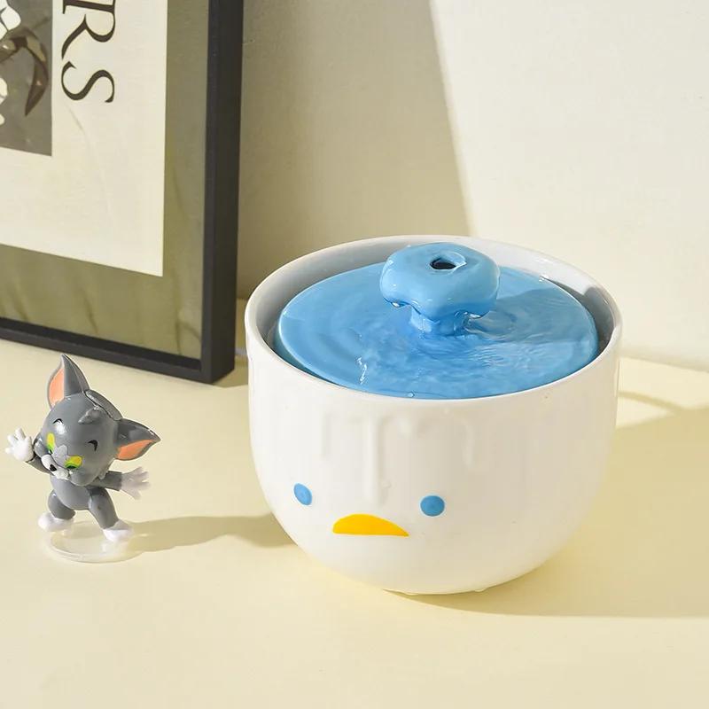 Керамический диспенсер для воды для домашних животных, креативный автоматический питьевой фонтанчик в форме утки, миска для кошек и собак, миска для кошек