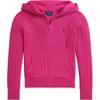 Polo Solid Cable Knit Zip-Up Hoodie Детские свитера Magenta 313916533-005
