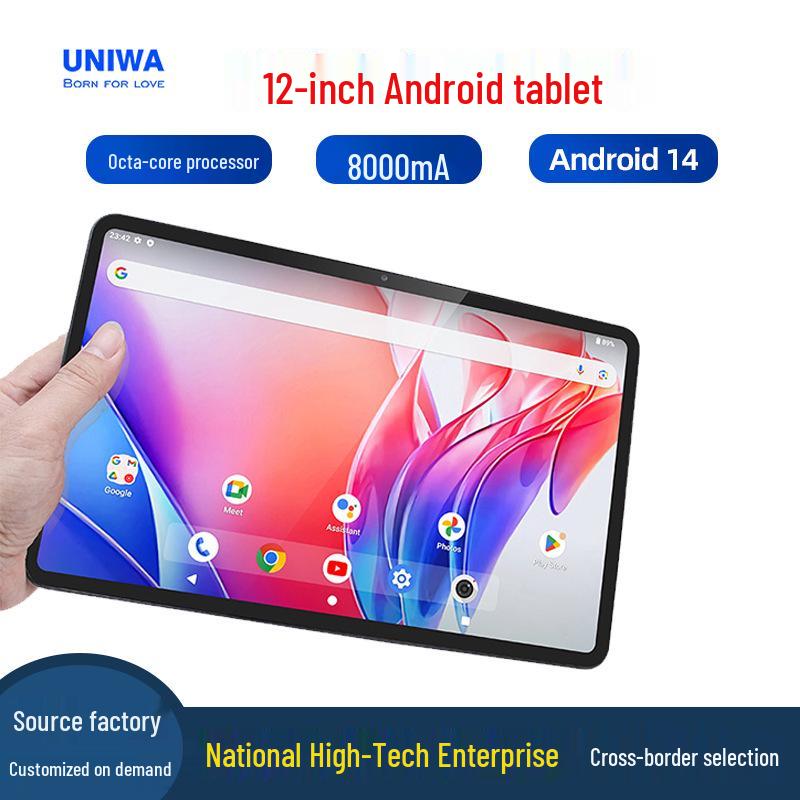 12-дюймовый Android 4G HD Планшет с Восьмиядерным Процессором, Быстрой Зарядкой, для Развлечений, Офиса, Учебы и Игр