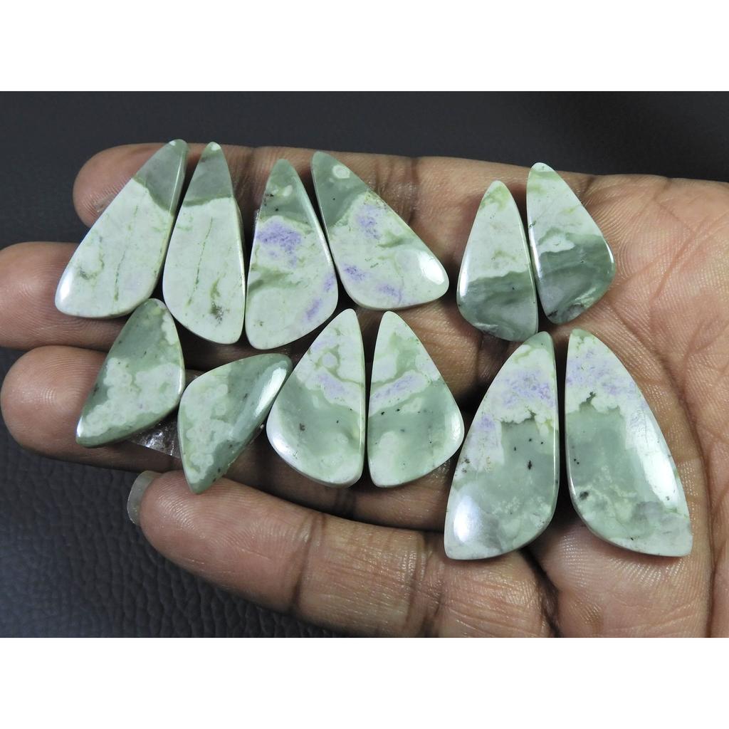 24-34 MM Natural Peace Jade Matched Pair Fancy Cabochon Gemstone 6 Pair Lot C-777