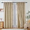 1PC NAPEARL 60-70% Blackout Solid Color Blackout and Sheer Double Layered Curtains for Living Room Bedroom Window Decor