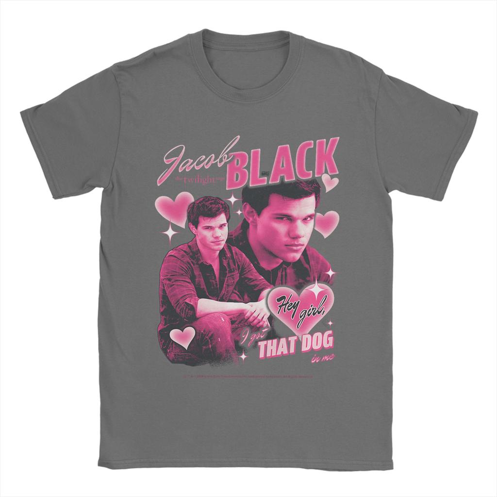 Unisexs Twilight Team Jacob Pink Hearts Valentines Day Crush Movie T Shirts Cotton Tees Short Sleeve TShirt ONeck Tee Shirt