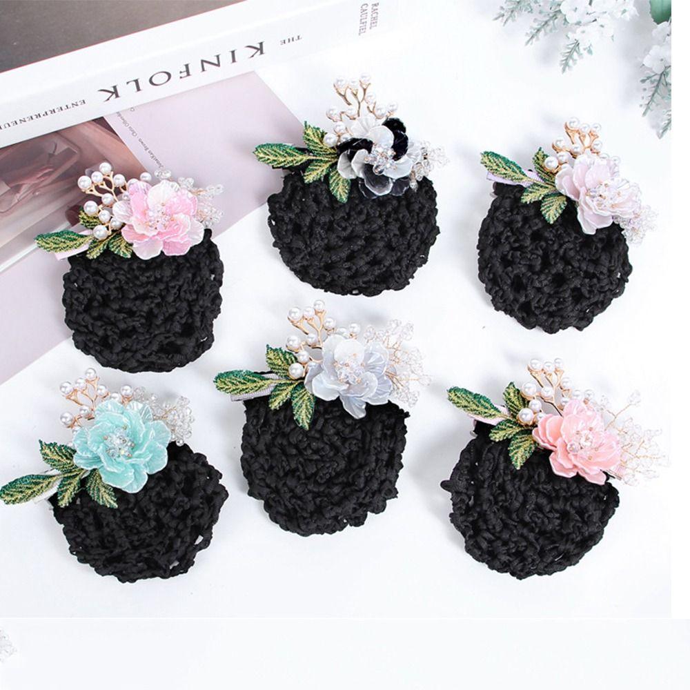Сетка-чехол для шпилек, Снуд с цветком, Зажим-пружина, Корейский стиль, Кружевная сетка для волос, Подарок на День матери