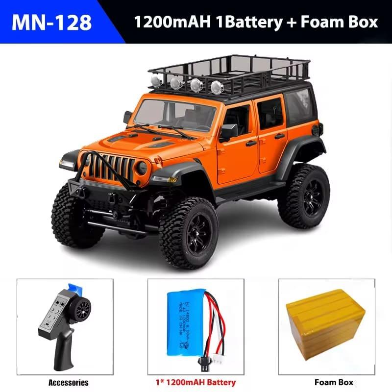 New Tracked 4x4 Car MN128 2.4G Climbing Off-road Vehicle Professional Version with LED Light Full Scale RC Model Remote Control Car Toy Boy Gift