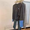 Серый вязаный кардиган для женщин, маленький, утолщенный, осенне-зимний, для ношения под верхнюю одежду, можно носить как верхнюю одежду, футболка-основа, дизайн с высоким чувством стиля