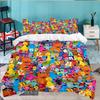 Colorful Sesame Muppets Together 3PCS Bedding set,Ideal for 1pc Duvet Cover And 2pcs Pillowcases Perfect for Fan gift,Ideal for Bedroom, Dormitory