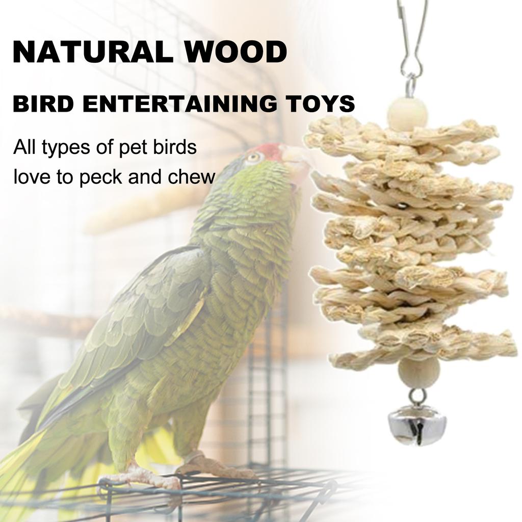 Набор игрушек для птиц-попугаев, аксессуары для клетки-качели, деревянный цвет, набор из 7 предметов, интерактивные игрушки для птиц