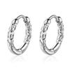 New Trendy Pattern Black Gold Hoop Earrings For Women Men Jewelry 925 Silver Earring Chic Unisex Party Accessories Gifts