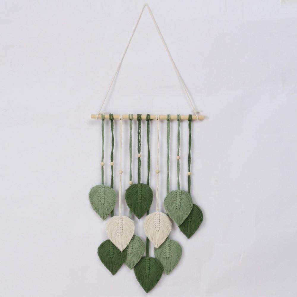 Handmade Boho Wall Decor Macrame Wall Hanging Pendant Creative Wall Art Leaf Tapestry  Homestay