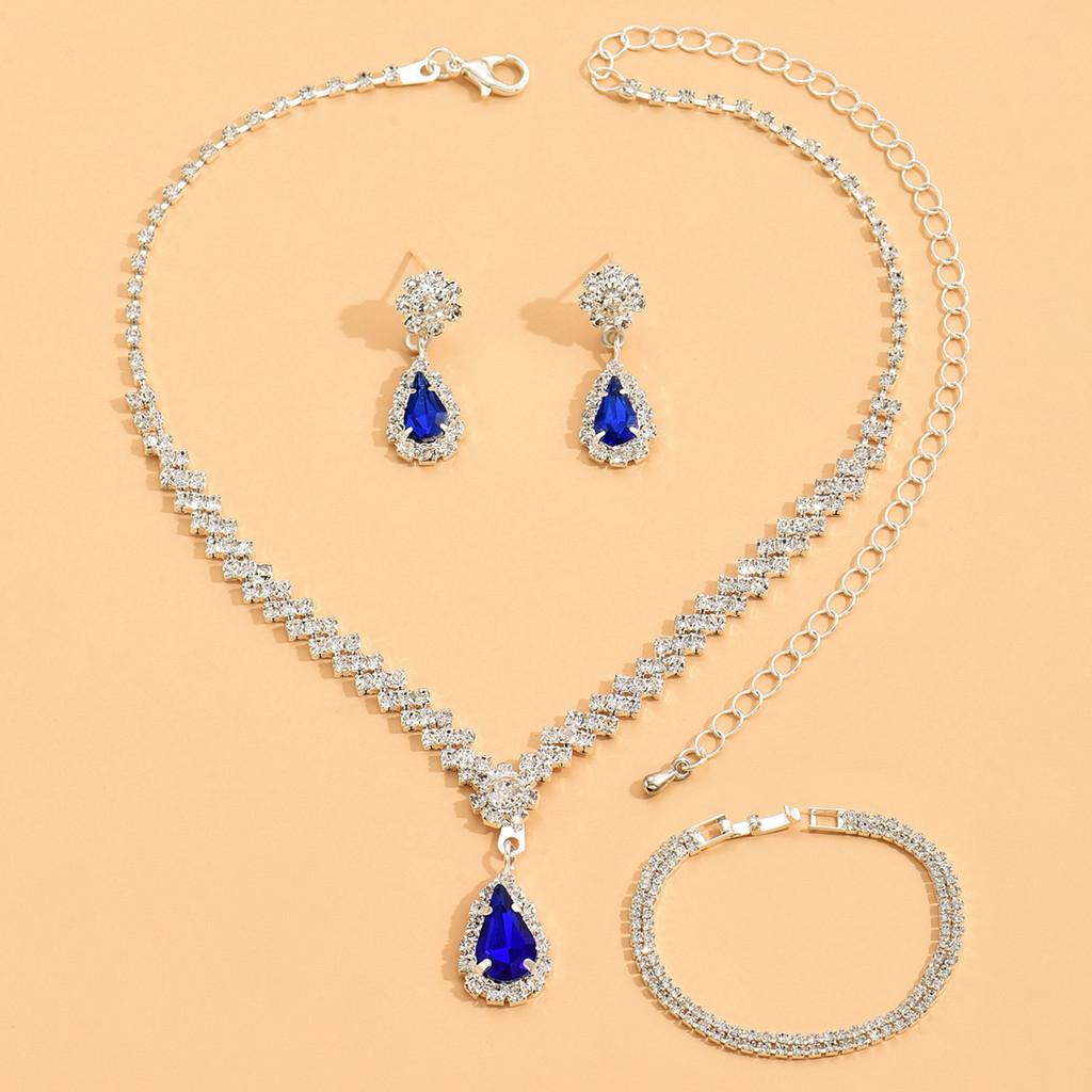Waterdrop Jewelry Set With Crystal Embellishments For Bridal And Evening Wear